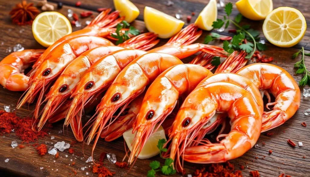 Shrimp boil served on a newspaper-covered table with corn, sausage, and dipping sauces for a rustic dining experience.